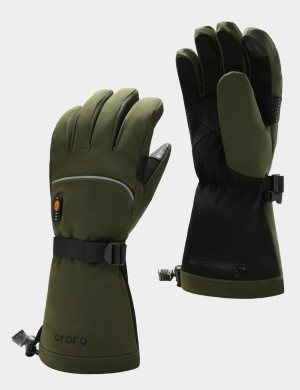 Men Ororo Buffalo 2.0 Heated Gloves Green | US-589HLJQWN