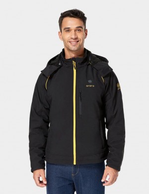 Men Ororo Classic Heated Jacket Black / Yellow | US-903DOTYSQ