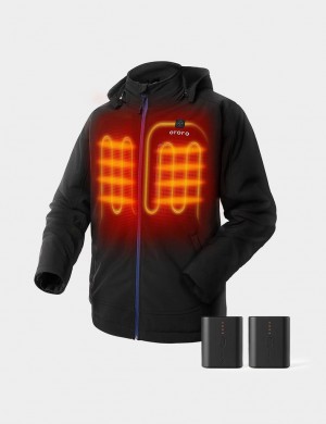 Men Ororo Classic & Extra Mini 5k Battery Heated Jacket Black | US-608WXGHVI