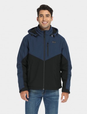 Men Ororo Dual Control With 5 Heating Zones (Chest Heating) Heated Jacket Dark Blue / Black | US-514QSDJNY