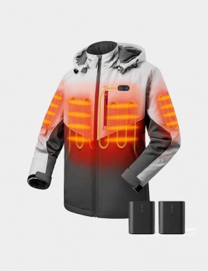 Men Ororo Dual Control & Extra Mini 5k Battery Heated Jacket Grey | US-416FSLYRW