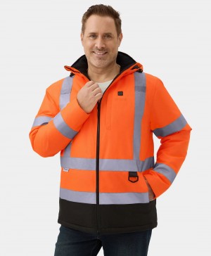 Men Ororo Flagstaff High-visibility Heated Jacket Orange | US-785XFSTJH