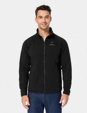 Men Ororo Fleece Heated Jacket Black | US-907VUZPDM