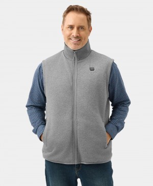 Men Ororo Fleece Heated Vest Grey | US-356XZDLWU