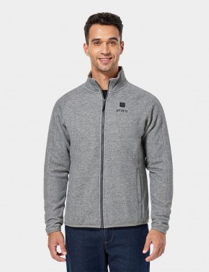 Men Ororo Full-zip Fleece Heated Jacket Grey | US-348PMELZY