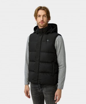 Men Ororo Heated Down Vest Black | US-653HSJLPA