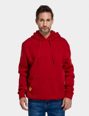 Men Ororo Pullover With Core Heating Heated Hoodie Red | US-516TALEVK