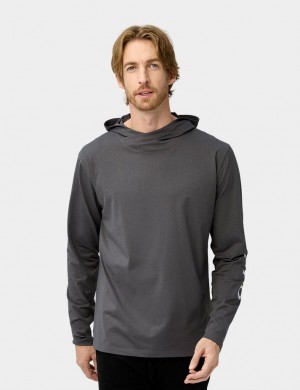 Men Ororo Quick Dry Pullover Hoodie Dark Grey | US-026STDNXB