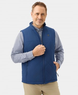 Men Ororo Quilted Heated Vest Navy | US-530PTKDFV