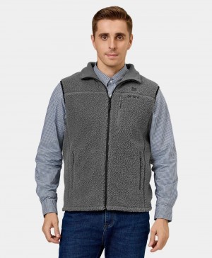 Men Ororo Recycled Fleece Heated Vest Grey | US-231QTIMVJ