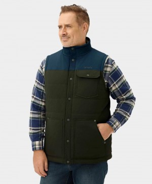 Men Ororo Sierra Sherpa Lined Heated Vest Navy / Olive | US-819DBUHES