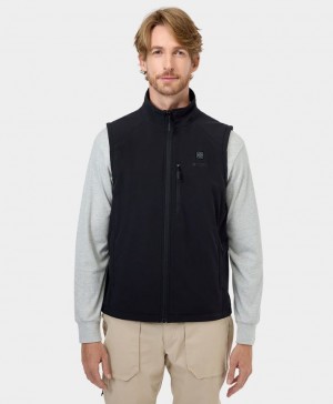 Men Ororo Softshell Heated Vest Black | US-384XGIAQU