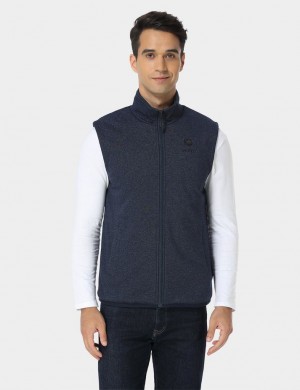 Men Ororo Ultrasoft Fleece Heated Vest Navy | US-254YQAMJB