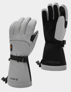 Women Ororo Buffalo 2.0 Heated Gloves Grey | US-439GAUODB