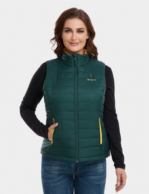 Women Ororo Classic Heated Vest Dark Green | US-389ULHIPF