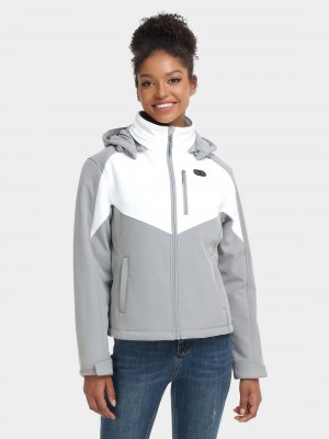 Women Ororo Dual Control With 5 Heating Zones (Chest Heating) Heated Jacket Grey / White | US-519GYIBWF