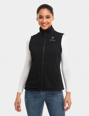 Women Ororo Fleece Heated Vest Black | US-259GBMPTZ