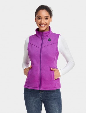 Women Ororo Fleece Heated Vest Purple | US-802EUZYIL