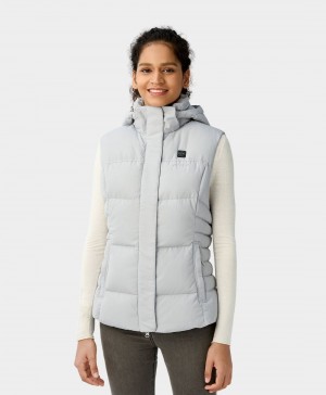 Women Ororo Heated Down Vest Grey | US-827WKNABX