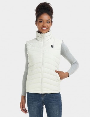 Women Ororo Heated Lightweight Down Vest White | US-940VHKCOU