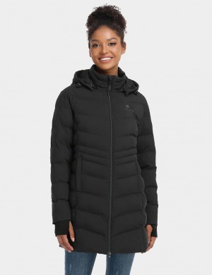 Women Ororo Puffer Heated Parka Black | US-405FEZDVQ