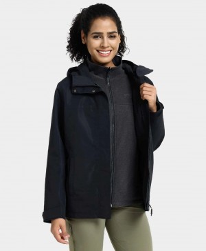 Women Ororo River Ridge 3-in-1 With Fleece Liner Heated Jacket Black | US-649AOWBTQ