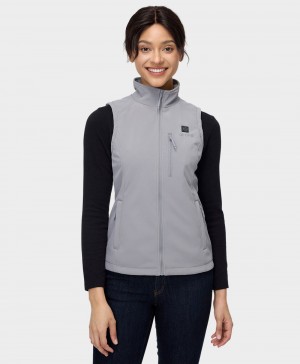 Women Ororo Softshell Heated Vest Grey | US-983YWZIBK