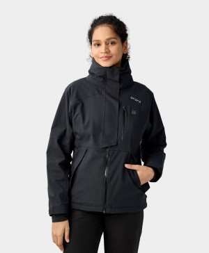 Women Ororo Waterproof Ski Heated Jacket Black | US-901YQXAKU