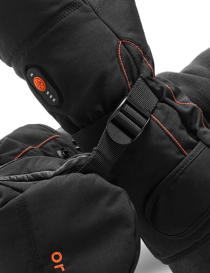 Men Ororo Amsterdam 2.0 Heated Mittens Black | US-846MAVHSY