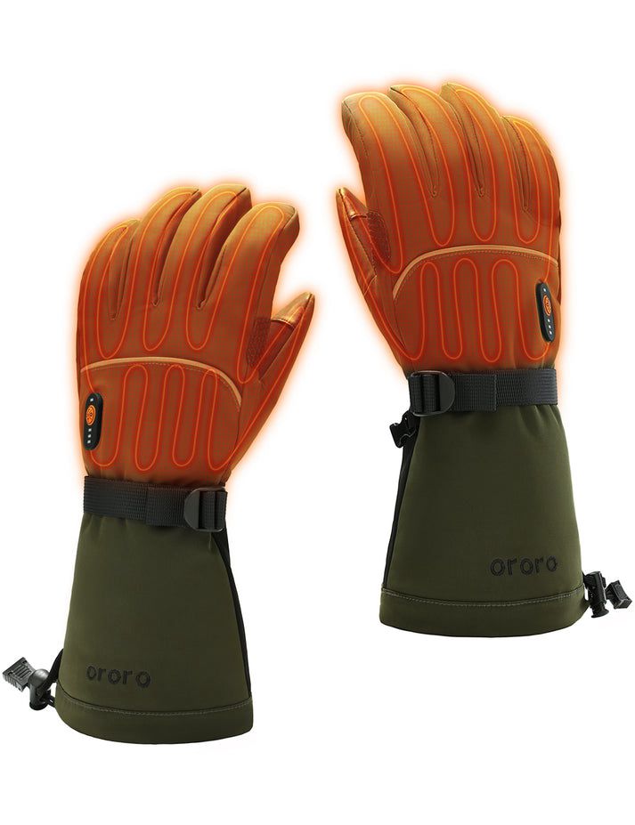 Men Ororo Buffalo 2.0 Heated Gloves Green | US-589HLJQWN