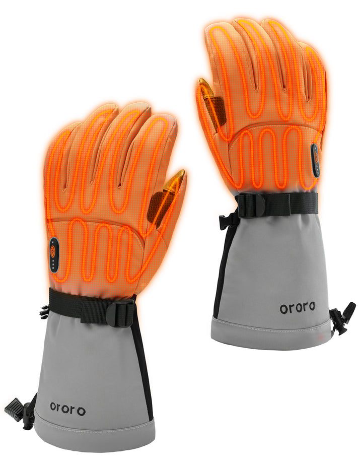 Men Ororo Buffalo 2.0 Heated Gloves Grey | US-043SPKVMZ