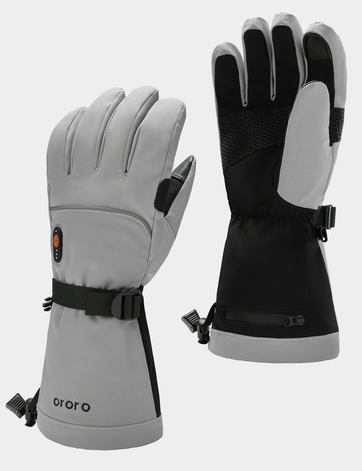 Men Ororo Buffalo 2.0 Heated Gloves Grey | US-043SPKVMZ