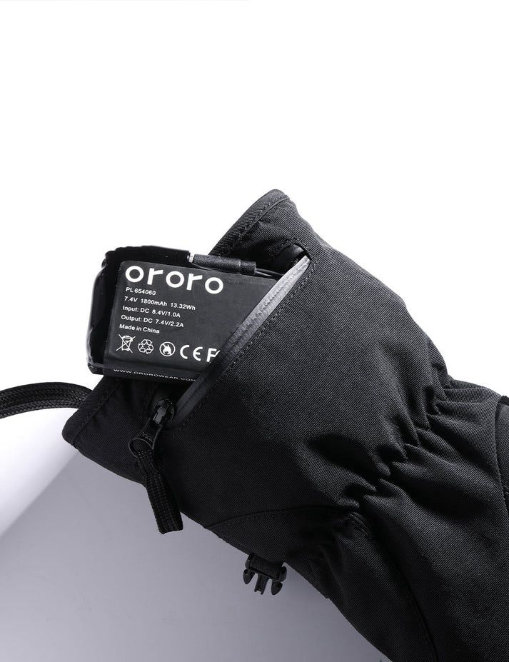 Men Ororo Calgary 1.0 Heated Gloves Black | US-796UVZQMT