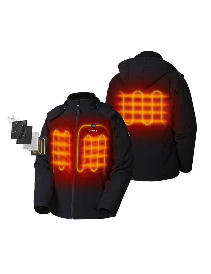 Men Ororo Classic Heated Jacket Black | US-091RZUKPF