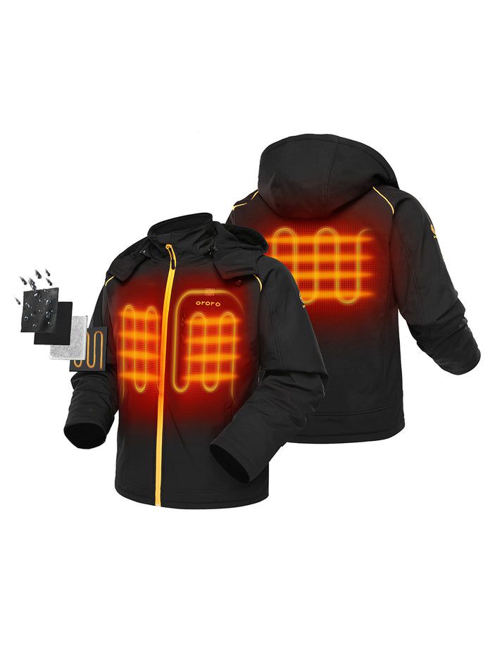 Men Ororo Classic Heated Jacket Black / Yellow | US-903DOTYSQ