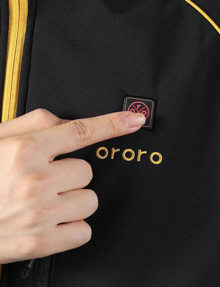 Men Ororo Classic Heated Jacket Black / Yellow | US-903DOTYSQ