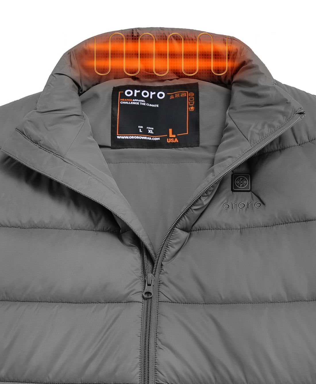 Men Ororo Classic Heated Vest Grey | US-694SDRBZN