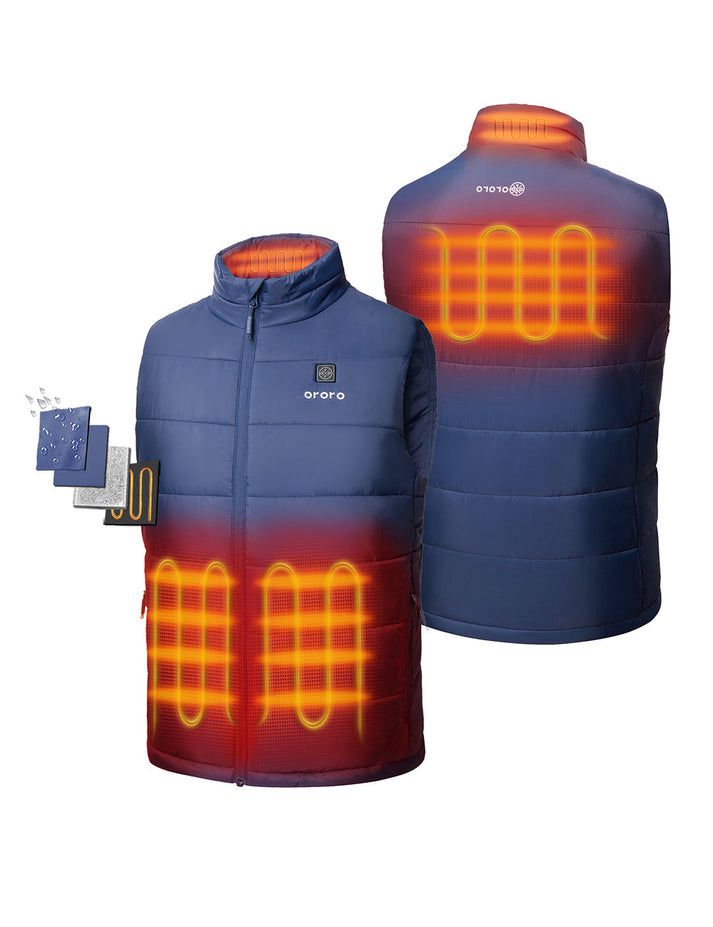 Men Ororo Classic Heated Vest Navy | US-487ZLQSPF