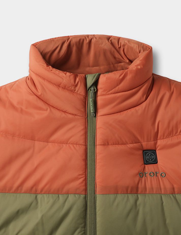 Men Ororo Classic Heated Vest Olive / Orange | US-251JRZVYF