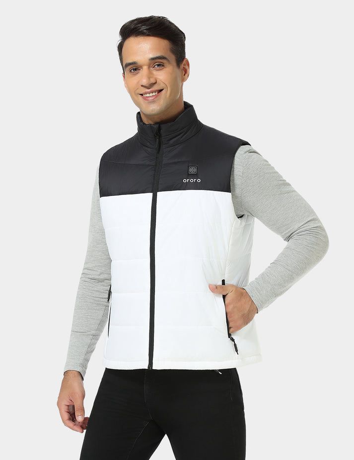 Men Ororo Classic Heated Vest White / Black | US-853SVJGBT