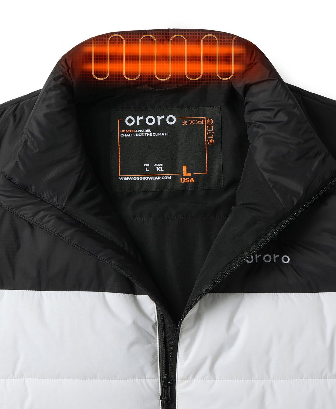 Men Ororo Classic Heated Vest White / Black | US-853SVJGBT