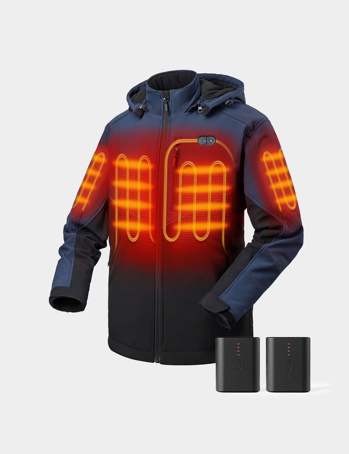 Men Ororo Dual Control & Extra Mini 5k Battery Heated Jacket Navy / Black | US-759MLIABU