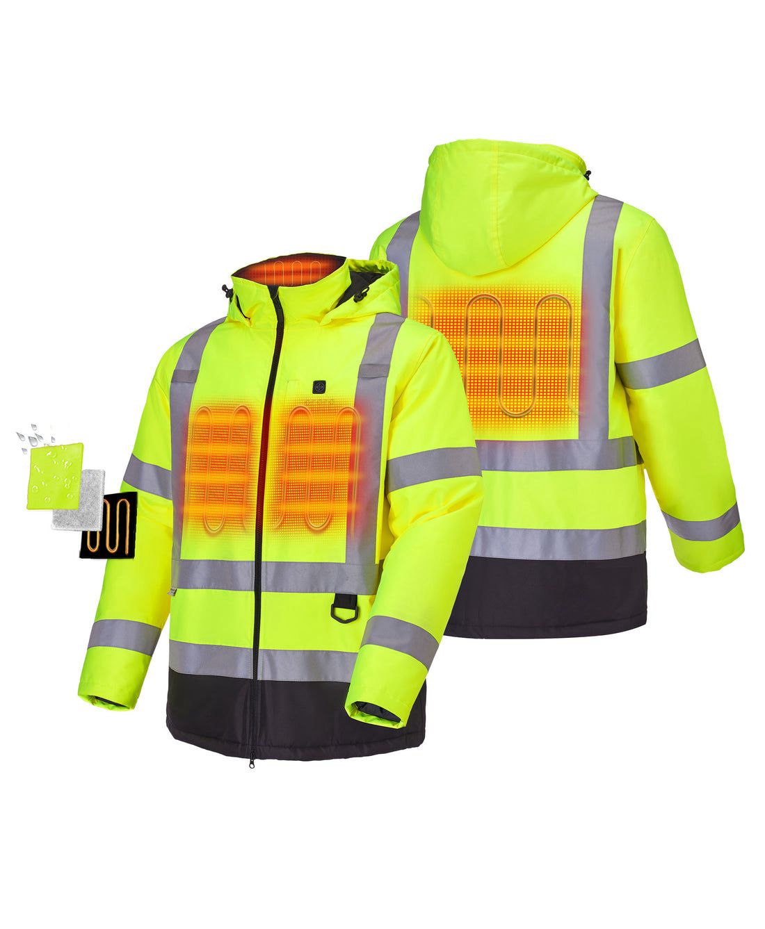 Men Ororo Flagstaff High-visibility Heated Jacket Light Green | US-298PEZHUG