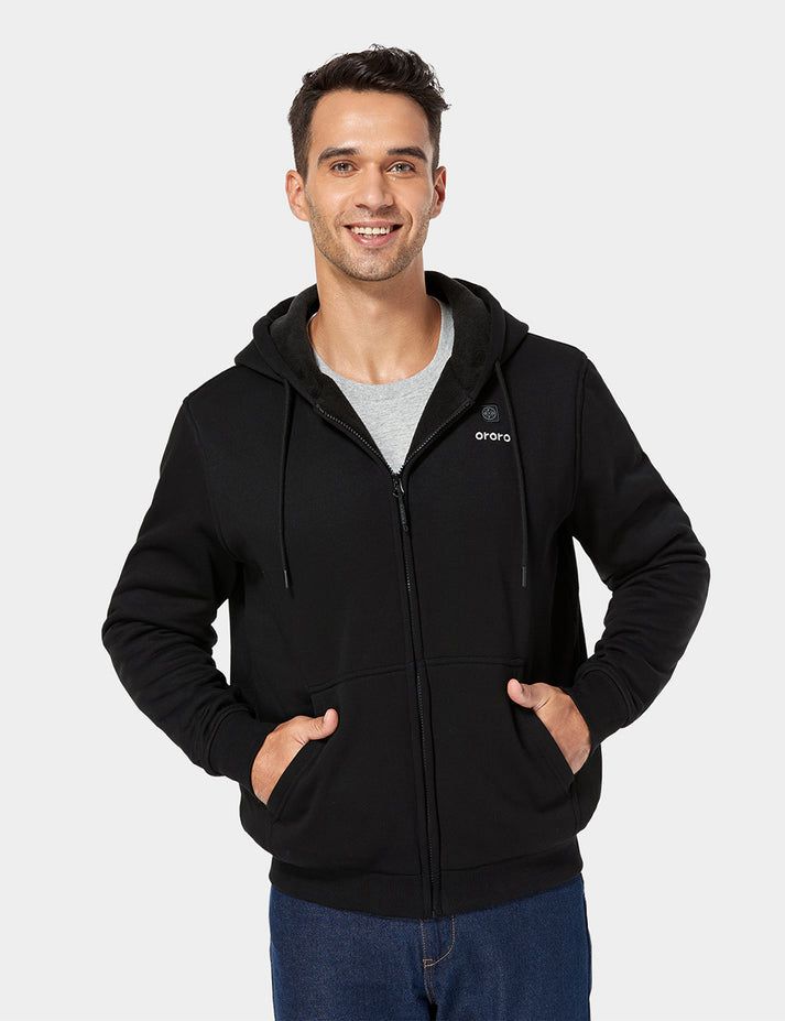 Men Ororo Fleece Heated Hoodie Black | US-901KICBLA