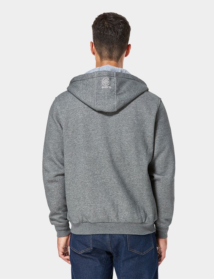 Men Ororo Fleece Heated Hoodie Grey | US-085OJKDVB