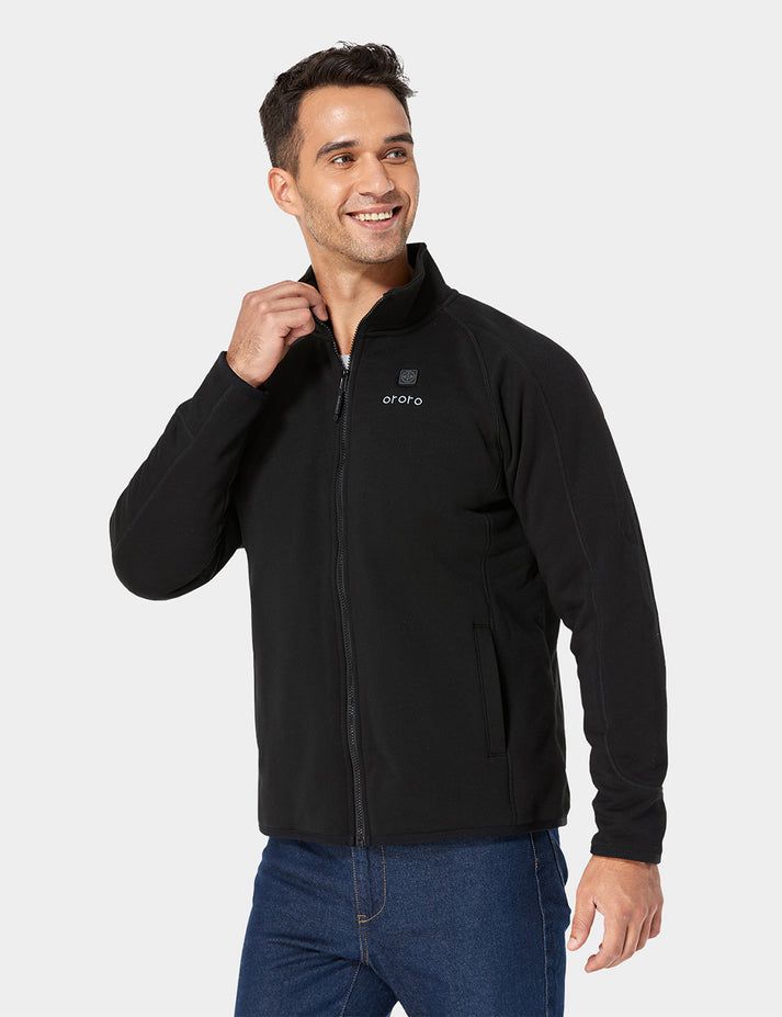 Men Ororo Fleece Heated Jacket Black | US-907VUZPDM