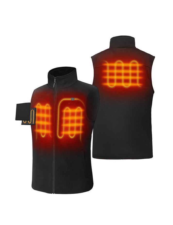 Men Ororo Fleece Heated Vest Black | US-214HJCIXF