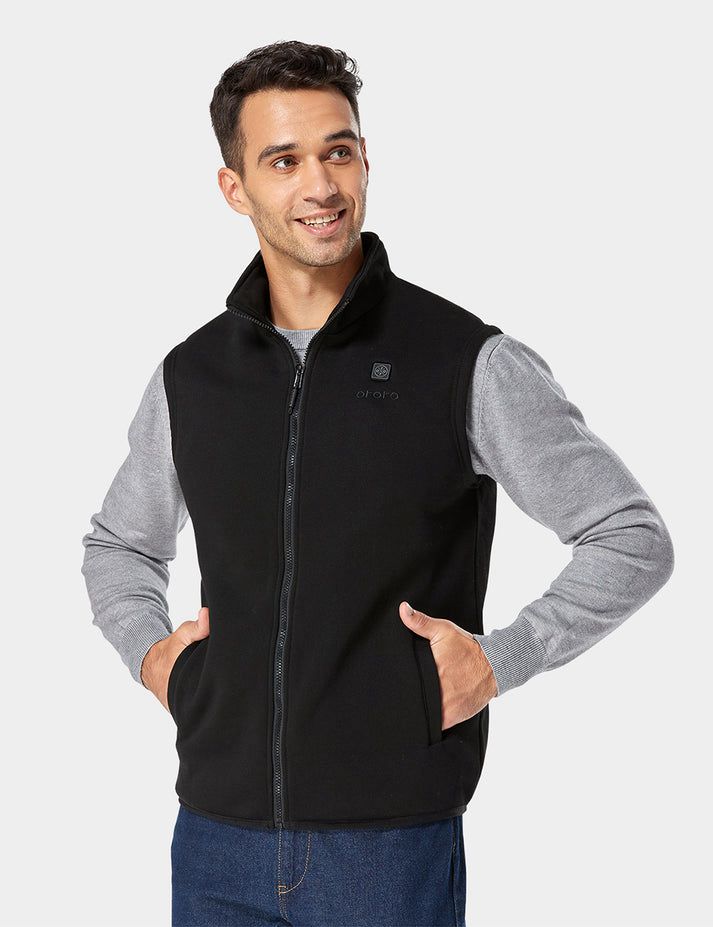 Men Ororo Fleece Heated Vest Black | US-214HJCIXF