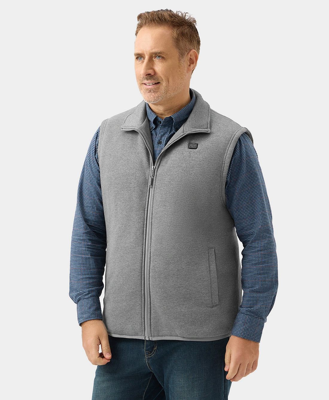 Men Ororo Fleece Heated Vest Grey | US-356XZDLWU