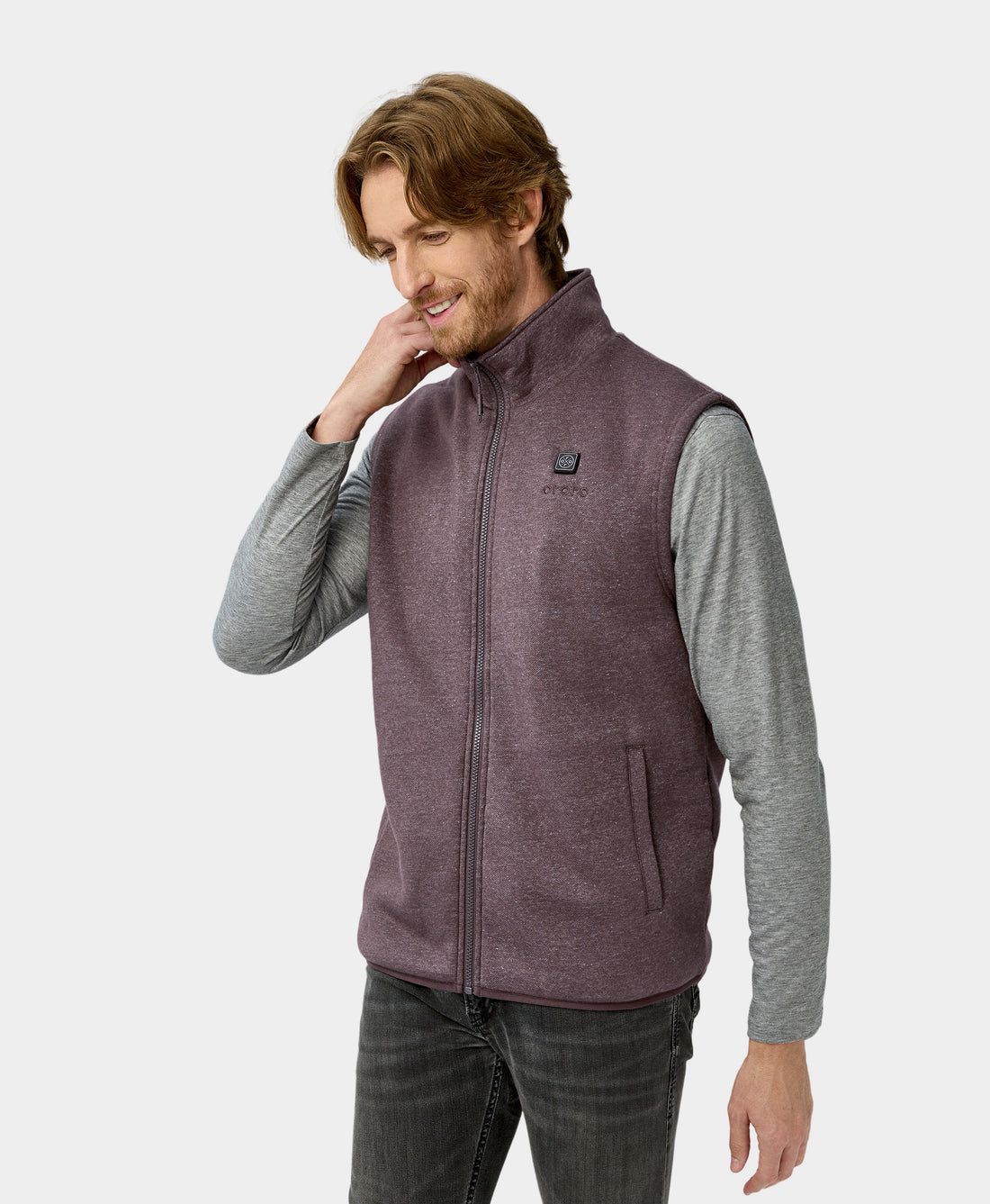 Men Ororo Fleece Heated Vest Light Burgundy | US-906OKILCR